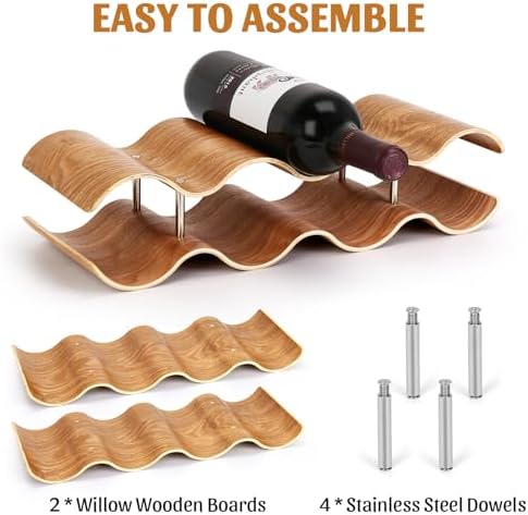 VAlinks 2 Tier 7 Bottle Wave Willow Wine Rack