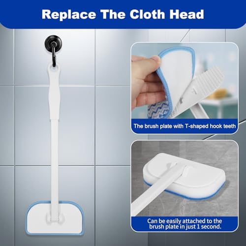 MOSEN 4-in-1 Shower Scrub Brush with 4 Heads