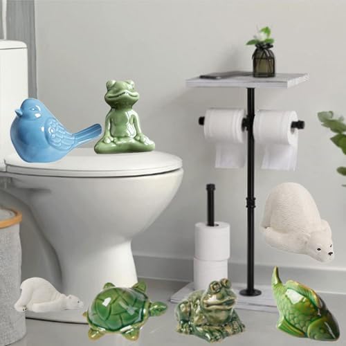 2PCS Cute Frog Toilet Bolt Caps Adorable Bathroom Decor