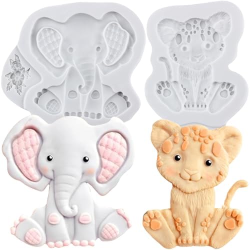 Lingzhi Elephant Lion Fondant Molds Set Of 2