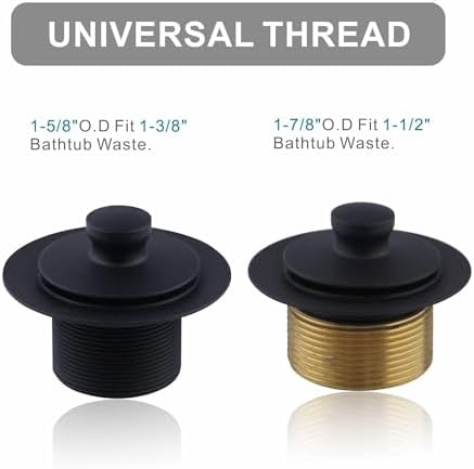 Welsan Matte Black Tub Drain Kit with Overflow Faceplate 1