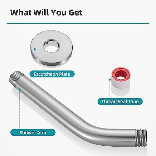 Cobbe 6-Inch Stainless Steel Shower Arm with Flange