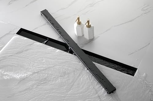 Modern 36 Inch Linear Shower Drain with Removable Cover and Hair Strainer