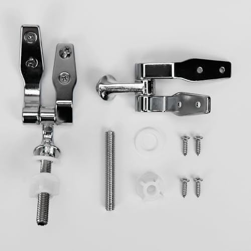 Sturdy Chrome Toilet Seat Hinges with Screws Nuts 1 Set