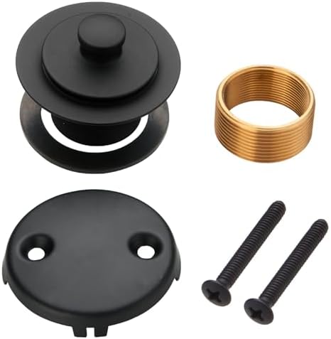 WELLUP Matte Black Tub Drain Conversion Kit with Overflow Faceplate