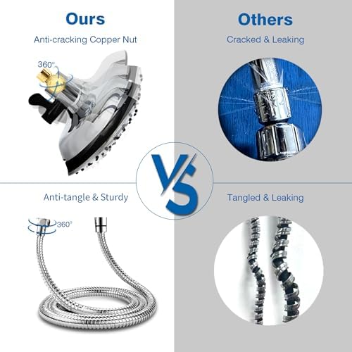 INAVAMZ 2-IN-1 High Pressure Handheld Shower Head with 59 Rotatable Hose