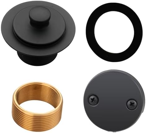 HIDROP Matte Black Tub Drain Set with Overflow Conversion Kit