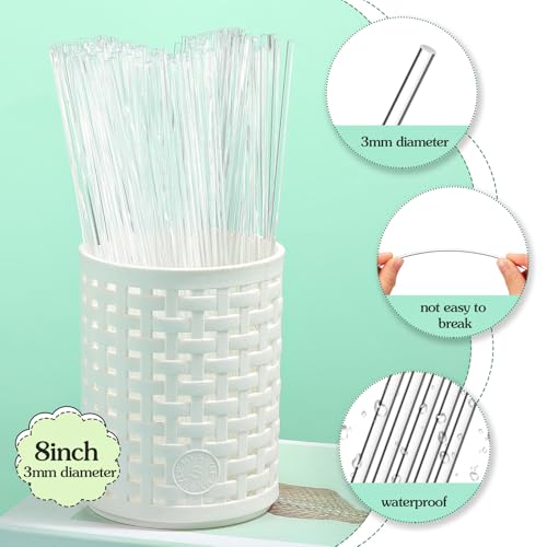 Vicenpal 120 Pcs Clear Acrylic Rods 8 Inch DIY Craft Sticks 1