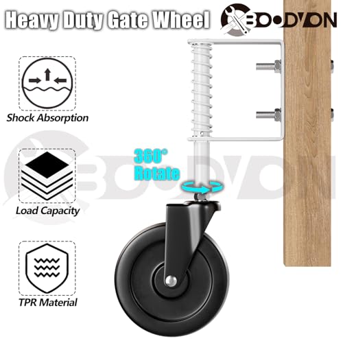 BOODVON 5 Spring Loaded Gate Caster 2 Pack