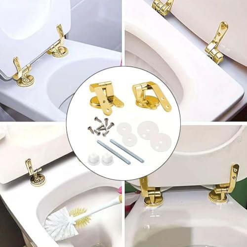 Loszaral Gold Toilet Seat Hinges Replacement Kit