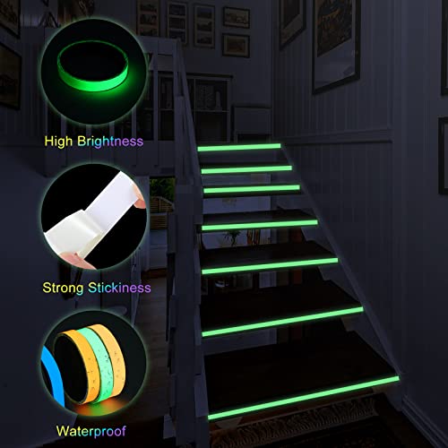 Spakon 8 Pieces Glow in The Dark Tape 80 Feet Waterproof