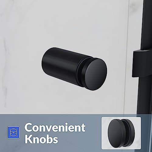 SUNNY SHOWER Bypass Sliding Shower Door 54x72 Black Finish