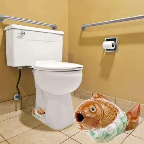 Toilet Bolt Caps with Resin Miniature Carp Fish Figurines