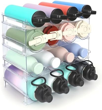 TIDY SAVANT 4 Pack Stackable Wine Water Bottle Rack
