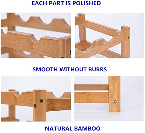 FOSTERSOURCE Bamboo Wine Rack 2-Tier 8 Bottles