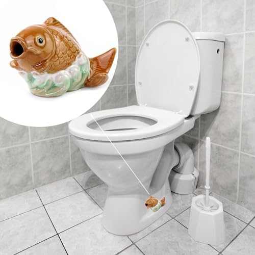 Toilet Bolt Caps with Resin Miniature Carp Fish Figurines