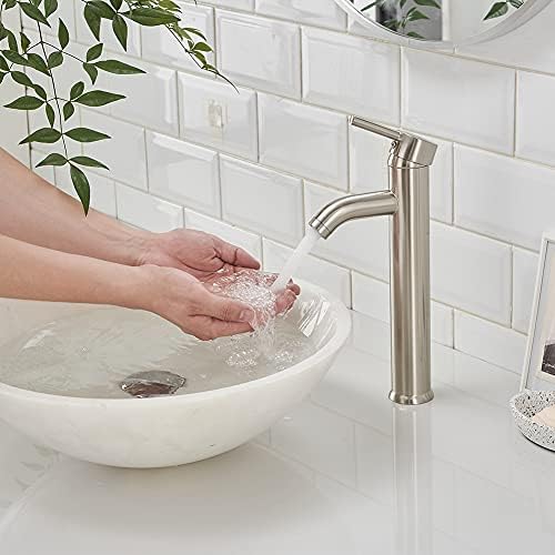 NICTIE Brushed Nickel Deck Mount Single Handle Bathroom Faucet 1