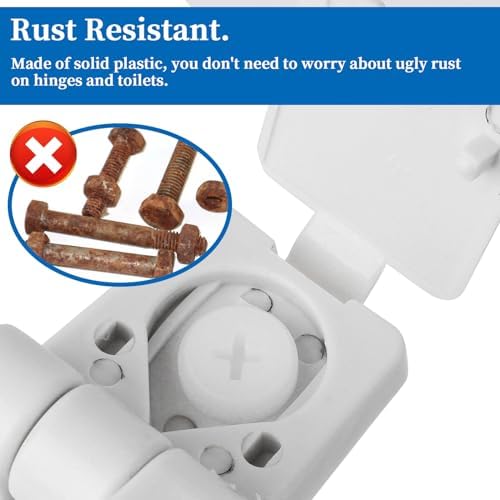 White Plastic Toilet Seat Hinge Replacement Set