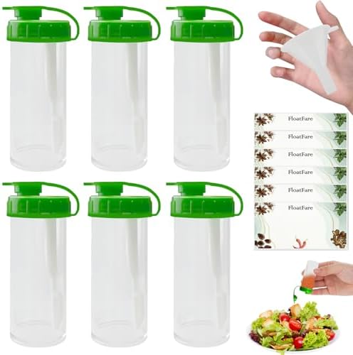 FLOATFARE Mini Pepper Shakers 6-Pack with Spoon and Funnel