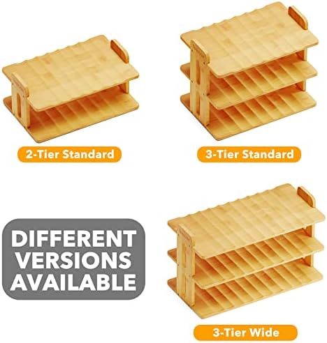 SpaceAid Bamboo Water Bottle Organizer 3-Tier 12-Bottle Holder