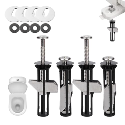 Dljingan Heavy Duty Toilet Seat Bolt Kit 4pcs Universal