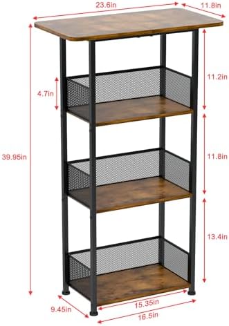 Eyteenokk 4-Tier Freestanding Wine Rack with T-Shape Tabletop 1