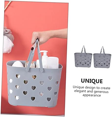 DRESSOOS 2pcs Handheld Plastic Storage Baskets for Bathroom and Home Use