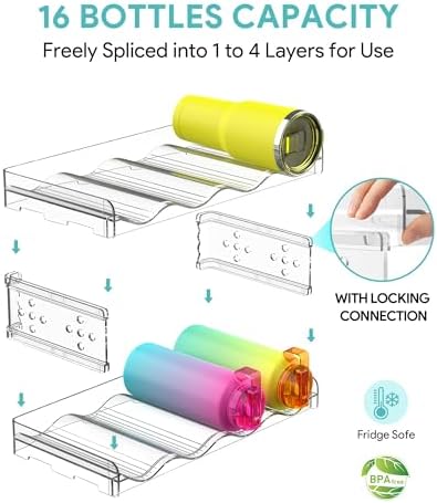 4 Tier Water Bottle Organizer for 16 Bottles