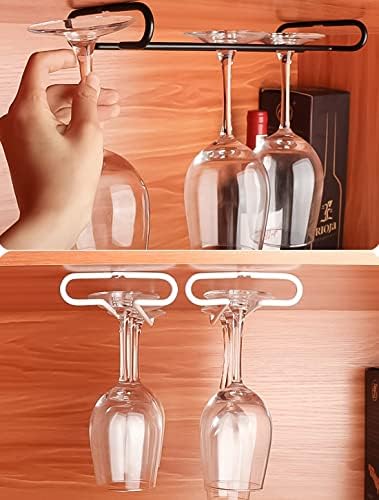 GeLive 10 Inch Under Cabinet Wine Glass Rack Set of 2 Black 1