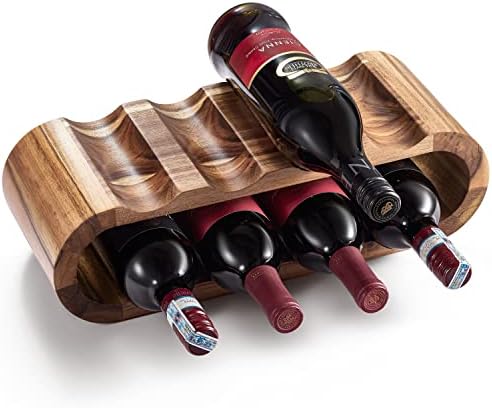 BLUEWEST 8-Bottle Acacia Wine Rack Freestanding Stand