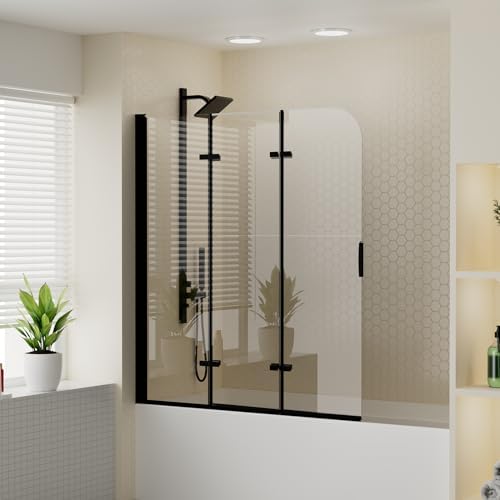 Klajowp Bathtub Shower Door 51x59 Clear Tempered Glass