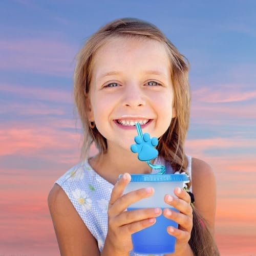 24 Paw Patterned Reusable Straws with 6 Colors