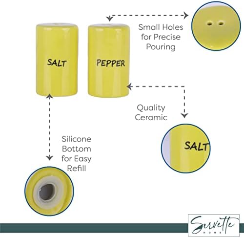 Yellow Salt Pepper Shakers Ceramic Set