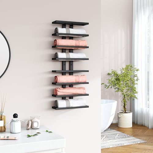 Hoctieon 2-Set 8 Tier Wall Wine Rack 16 Tiers Black