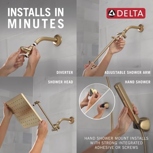Delta 10-Inch Raincan Handheld Shower Combo - Champagne Bronze 75527-CZ