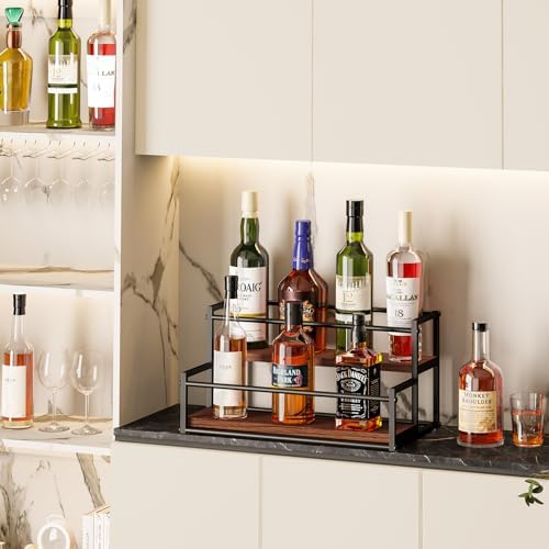 THYGIFTREE 2 Tier Liquor Bottle Display Shelf 1
