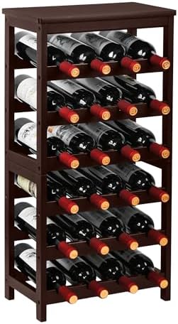 VASMIA 6-Tier Bamboo Wine Rack for 24 Bottles