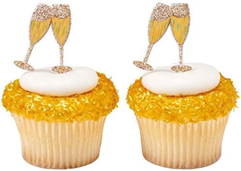 DecoPac Champagne Toast Cupcake Picks - 24 pc