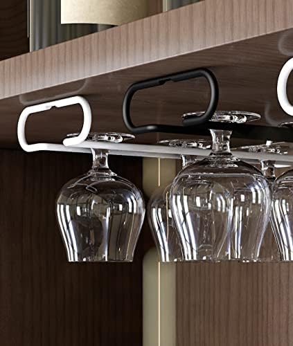 GeLive 10 Inch Under Cabinet Wine Glass Rack Set of 2 Black 1