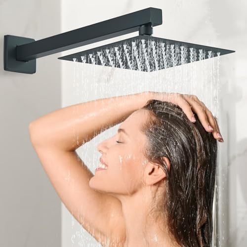 Ackwave Matte Black Rain Shower System Set