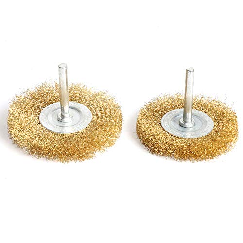 FPPO 5pc Brass Wire Wheel Brush Kit for Drill