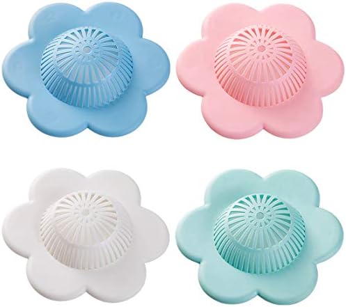 UMBWORLD Hair Catcher Silicone Drain Cover with Suction Cups 4 Pack