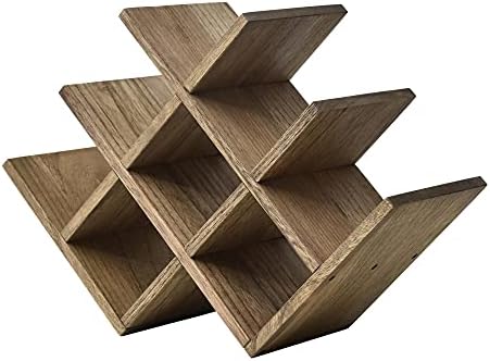 KIRIGEN 8-Bottle Wood Wine Rack - 3-Tier Free Standing Holder