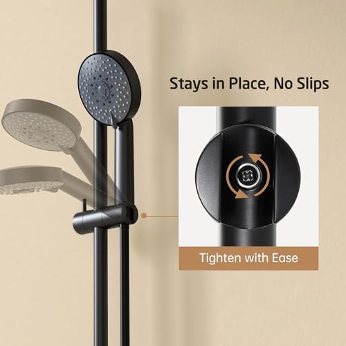 KES 30-Inch Matte Black Shower Slide Bar with Adjustable Holder
