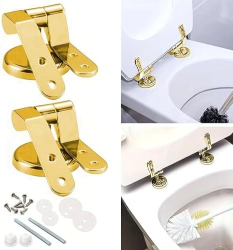 Loszaral Gold Toilet Seat Hinges Replacement Kit