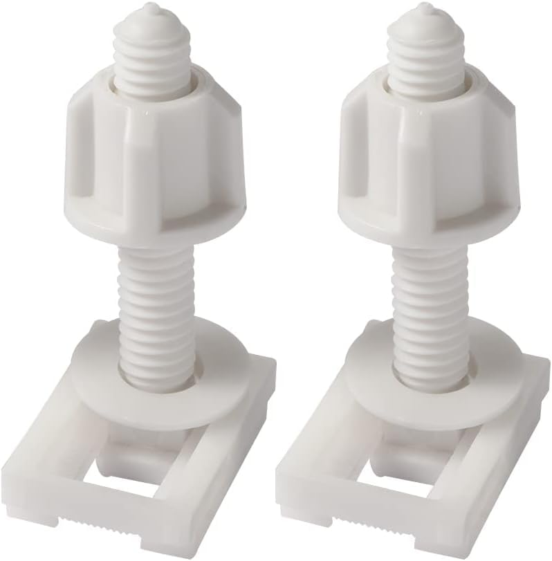 Weicoca 2Pcs White Plastic Toilet Seat Screws and Nuts Kit