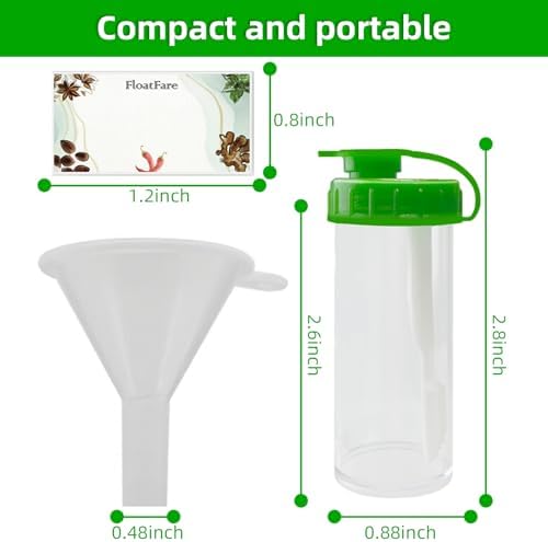 FLOATFARE Mini Pepper Shakers 6-Pack with Spoon and Funnel