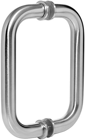 Dynasty Hardware 6 Back to Back Shower Door Pull Satin Nickel