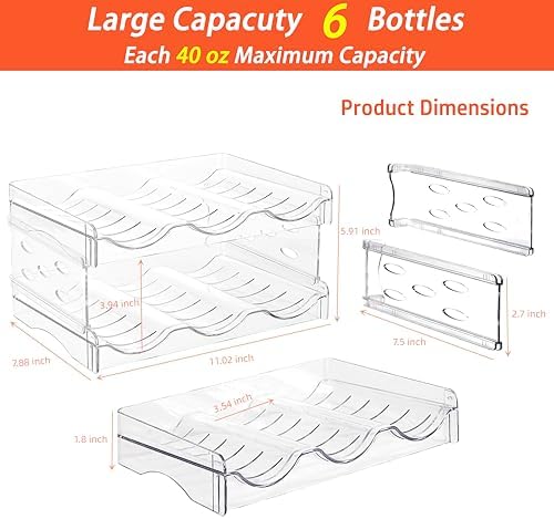 Baosia Stackable Wine Rack with 2 Tiers for 6 Bottles