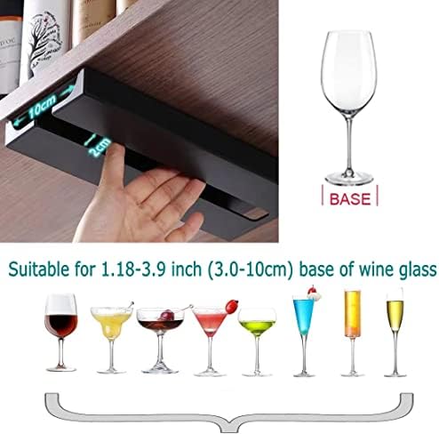 Wine Glass Holder 2 Pack Black Plastic Stemware Rack